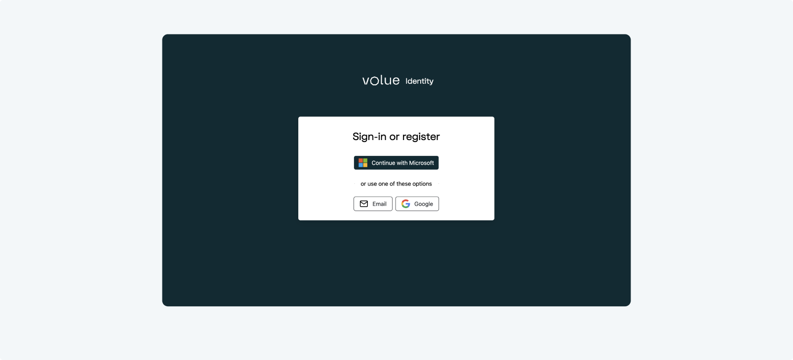 Authentication via volue identity