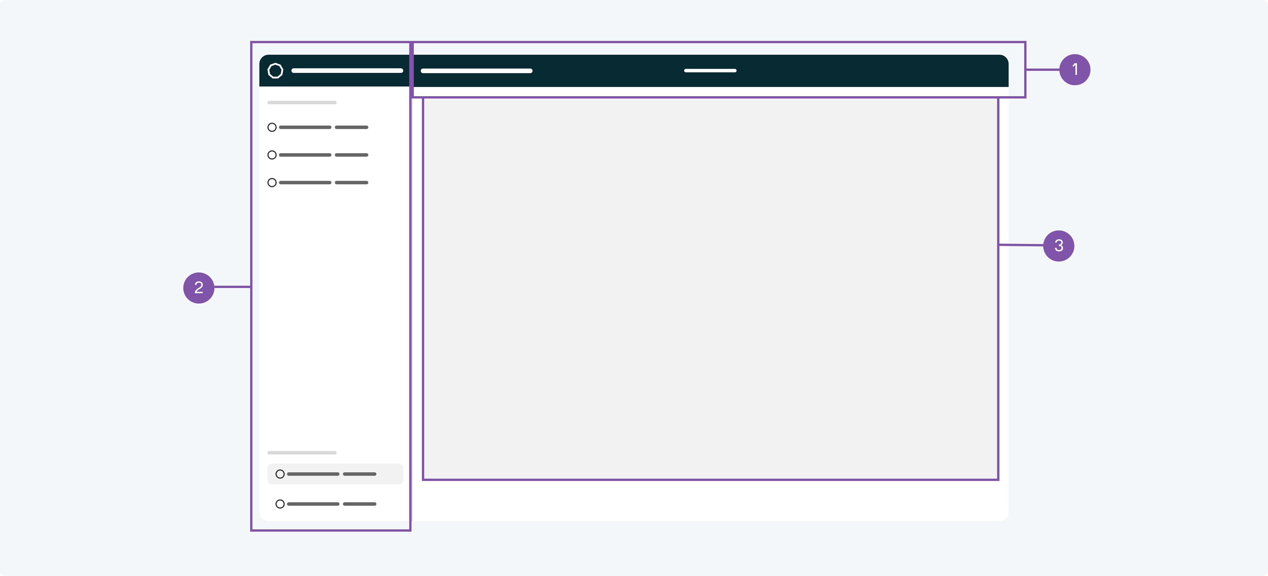 Layout with a sidebar and a header