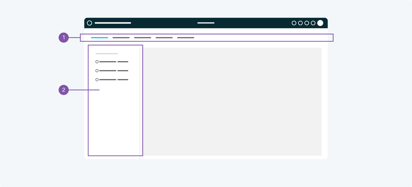 Tab navigation and a sidebar