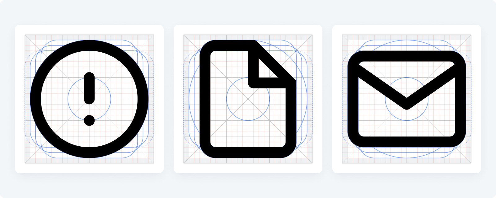 Icons placed on the final grid