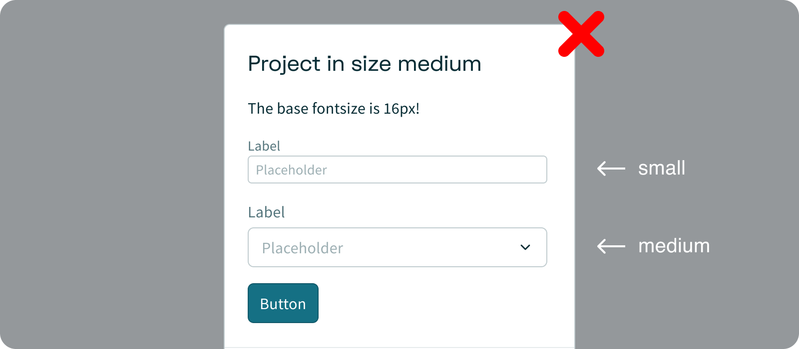 do not mix sizes